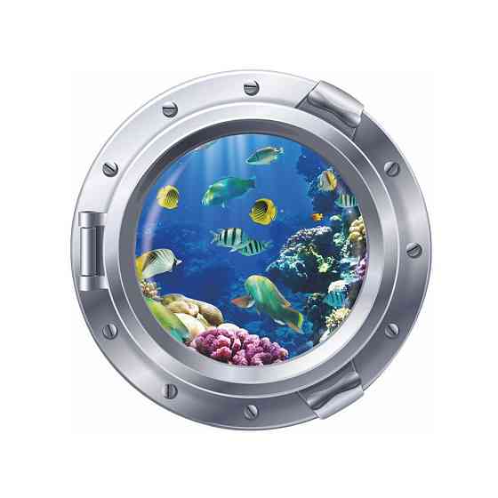 Виниловая наклейка на стену Рыбки 43 см разноцветный Киев