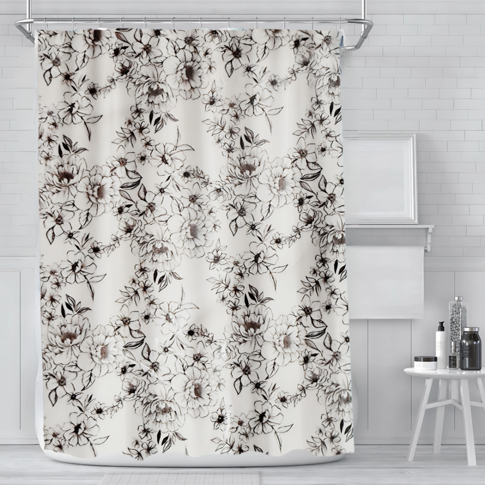 Штора для ванної та душу 178x183 см, шторка з принтом для ванної та душової кімнати з металевими гачками Кам'янець-Подільський - фото 1