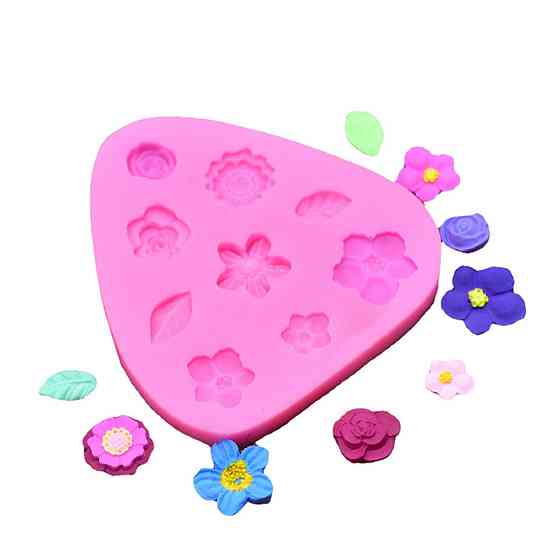 Молд маленький Цветочки 80 на 75 мм розовый Киев