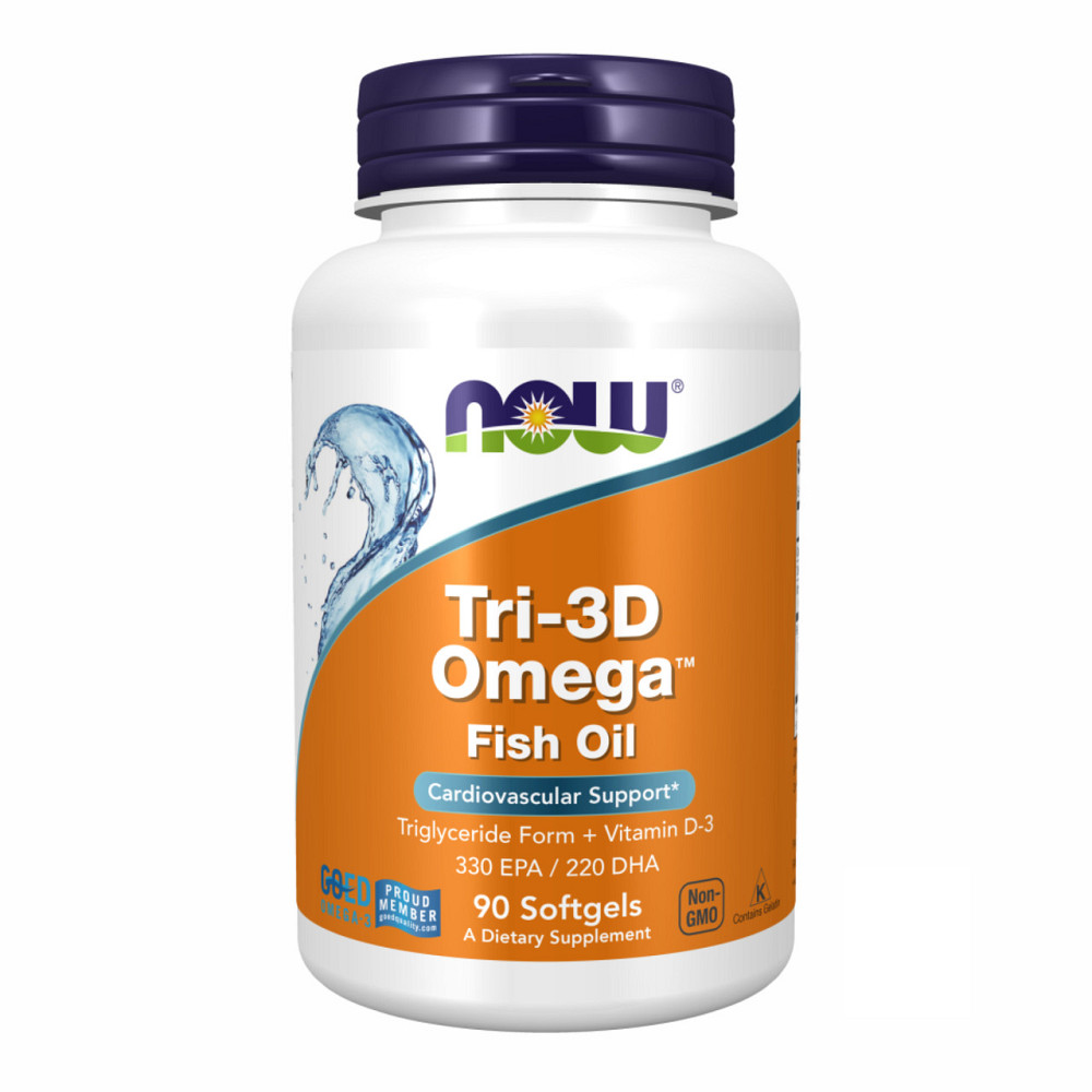 Рыбий жир и витамин D-3 Now Foods Tri-3D Omega 90 гел капс Киев - изображение 1