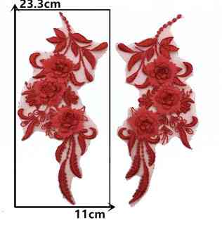 Аплікація пришивна червона Квіти Київ