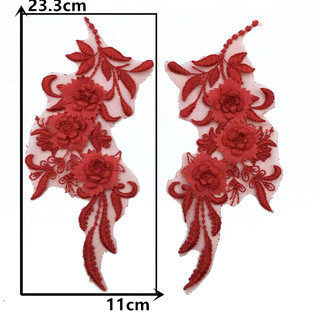 Аплікація пришивна червона Квіти Київ - фото 1