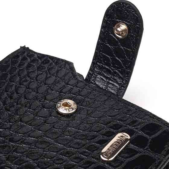 Чоловічий гаманець горизонтальний з натуральної фактурної шкіри CANPELLINI 21504 Чорний Київ