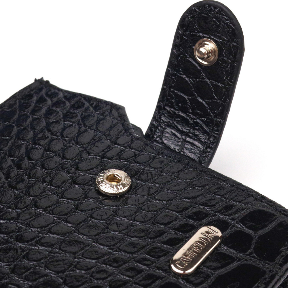 Мужской горизонтальный кошелек из натуральной фактурной кожи CANPELLINI 21504 Черный Киев - изображение 5