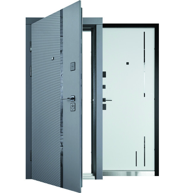 Вхідні двері Abwehr Megapolis MG3 Melany 573/558 Вугілля + Білий супермат 960*2050 мм Стильні вхідні двері Київ - фото 3