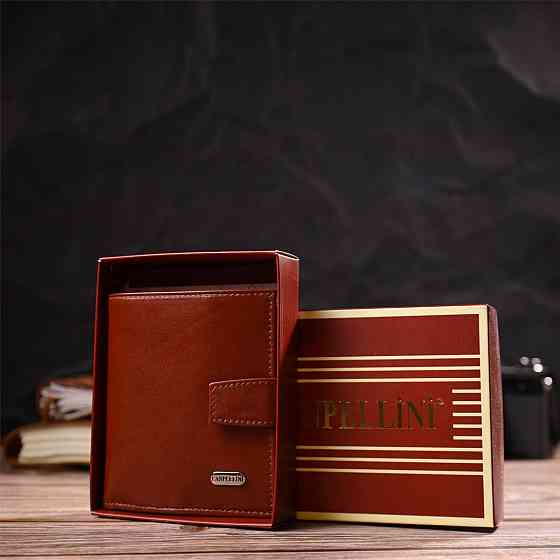 Відмінний чоловічий гаманець з натуральної гладкої шкіри CANPELLINI 21743 Коричневий Київ
