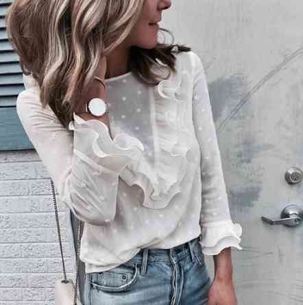 Жіноча блузка з довгим рукавом білий L Київ