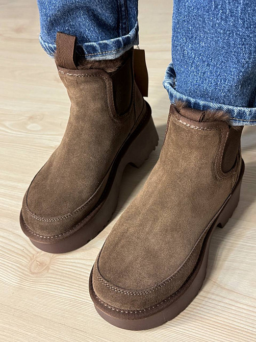 Ботинки женские Hengji 002-7 замшевые на меху высокие коричневые, 41, 25,5 см Киев - изображение 14