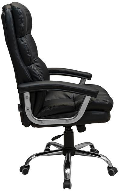 Офісне крісло керівника ManhattanDesign Хром AnyFix М-2 Натуральна шкіра Lux комбо Madras Італія Black (Прогумовані колеса) Днепр - изображение 3