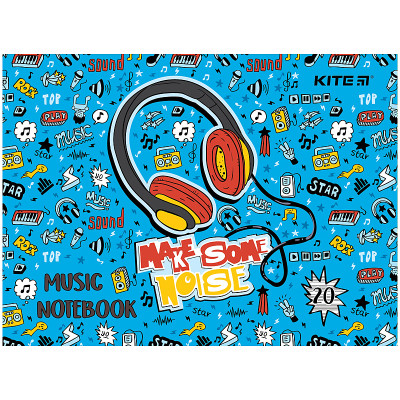 Зошит Kite для нот Headphones А5, 20 аркушів (K24-405) Вінниця - фото 1