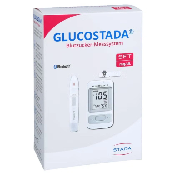 Глюкометр з Bluetooth мг/дл з індикатором до та після їжі, 10 тест-смужок, ланцети Київ