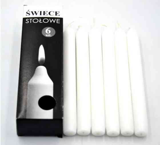 Набір свічок столових Bispol S1-66 Білі 6 шт Луцьк