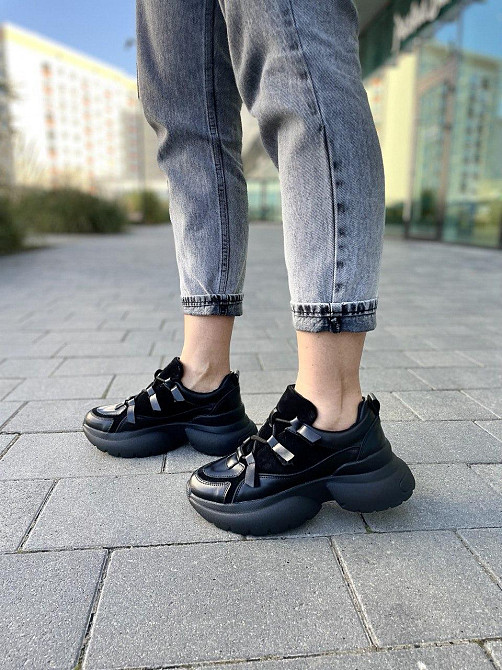 Molly Кросівки жіночі MOLLY 819 чорні (весна-осінь, шкіра+замша натуральна) (5162) 37р.38р.39р. Коломыя - изображение 6