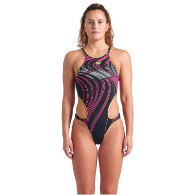 Купальник Arena One Stream Swimsuit 008953-560 чорний, рожевий 36 (3468337505549) Вінниця - фото 1