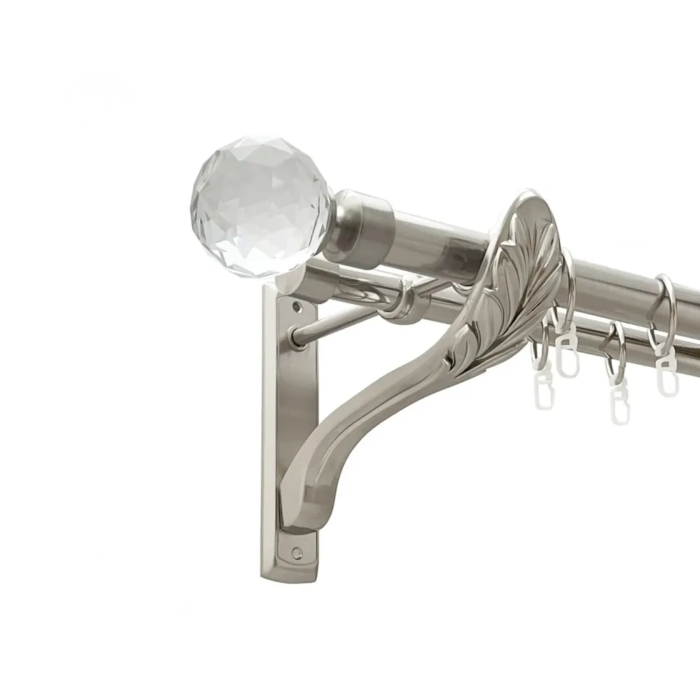 Карниз Orvit Люміера металевий дворядний ретро гладка труба кільце металеве Нержавіюча Сталь 25\19 мм 200 см (00-00021608) Львів - фото 1