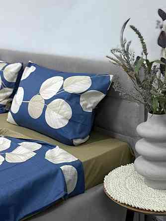 Ecotton Комплект постільної білизни Ecotton полуторний 150х215 см Листя синій (21210АВ) Коломыя