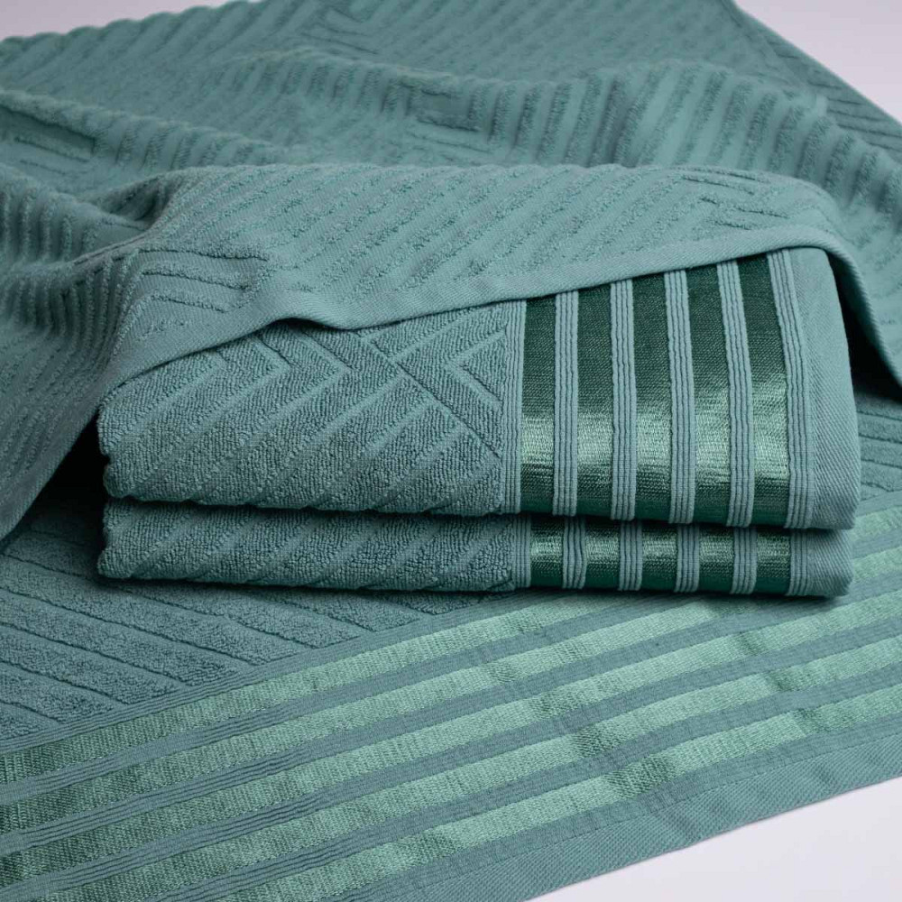 Набор махровых полотенец SOFT 3шт GM Textile 40х70см, 50х90см, 70х140см 500г/м2 (Бирюзовый) Сумы - изображение 4