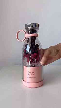Портативный беспроводной мини блендер для смузи Prime Sport FRESH JUICE - 350 мл, розовый Киев