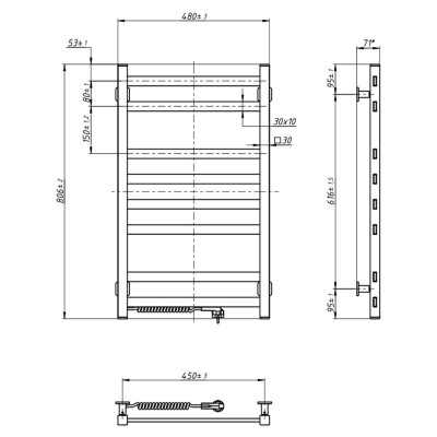Сушарка для рушників Navin Авангард, 800х480х71мм (12-228150-4880) Вінниця - фото 7