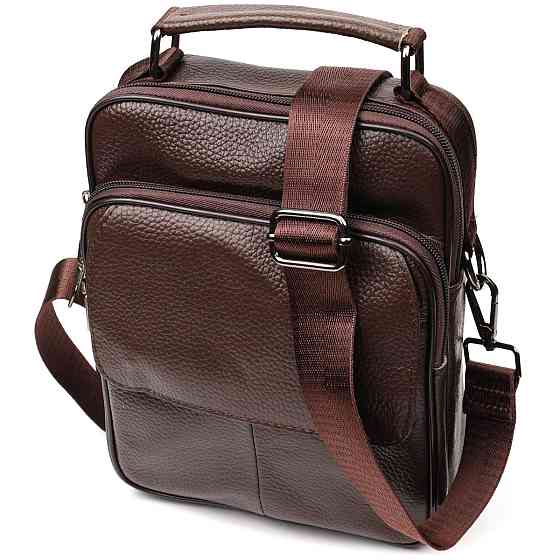 Стильный мужской мессенджер из натуральной кожи Коричневый (Vintage) Киев