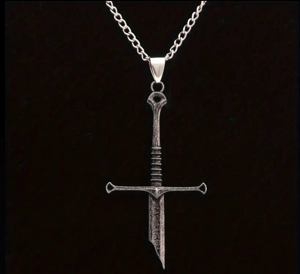 Кулон меч готичний на ланцюжку – темне срібло Київ - фото 2