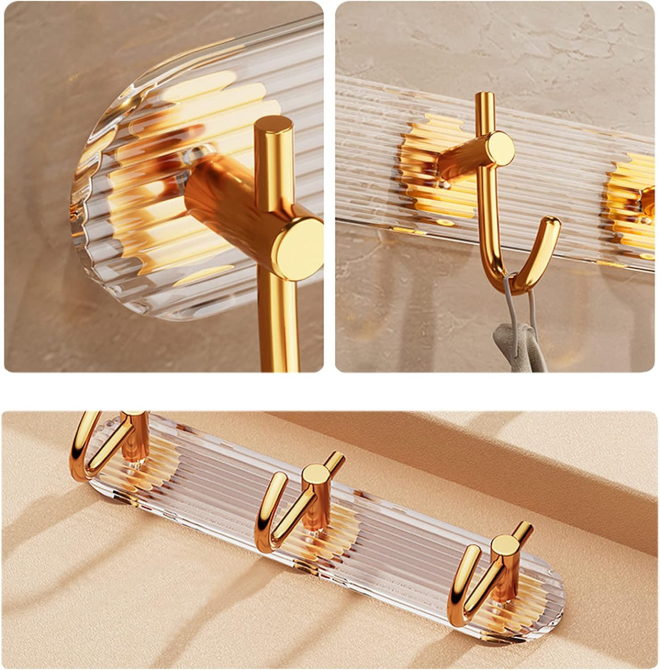 Настенная вешалка на 3 крючка для кухни, ванной комнаты, самоклеящаяся вешалка с алюминиевыми крючками Каменец-Подольский - изображение 4