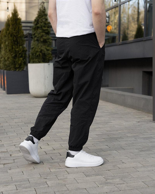 Чоловічі штани джогери з плащівки чорні Pobedov Ground Київ - фото 7