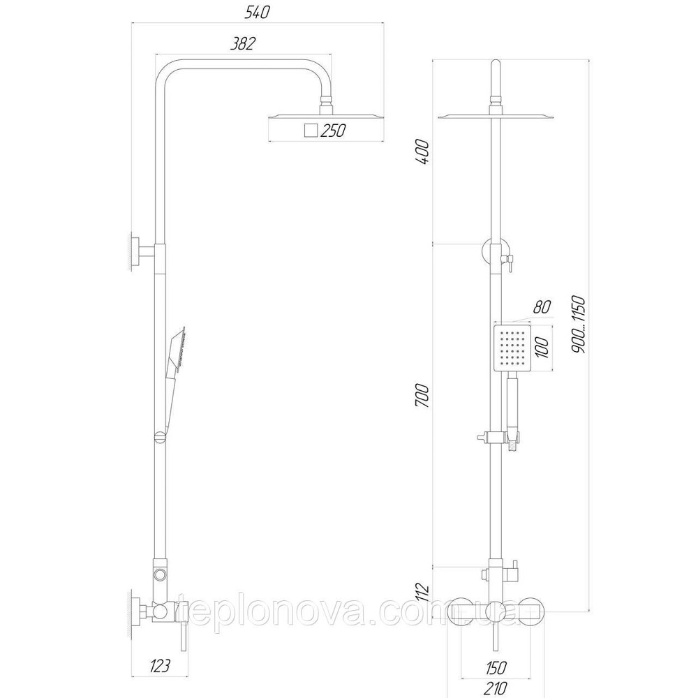 Душевая система Globus Lux ALPEN SBT1-SQ-05-304 Черновцы - изображение 5