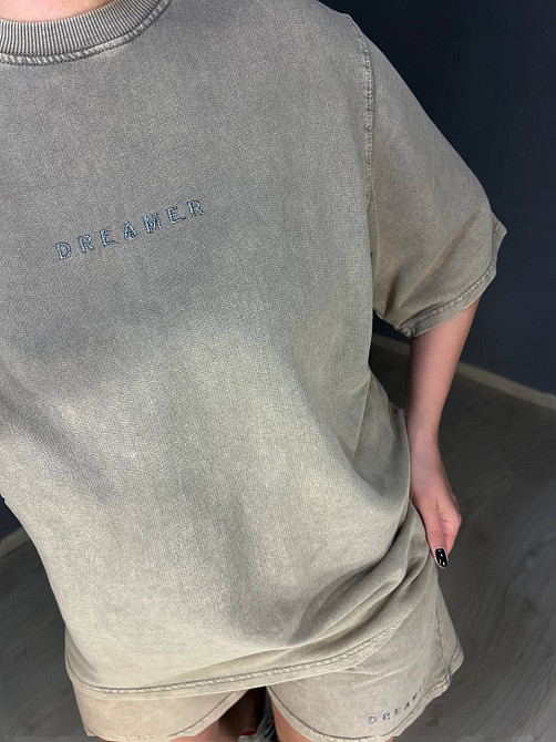 Костюм женский Pepper&mint 25-02 варёный тай-дай футболка и шорты с вышивкой бежевый, бежевый, L Киев - изображение 9