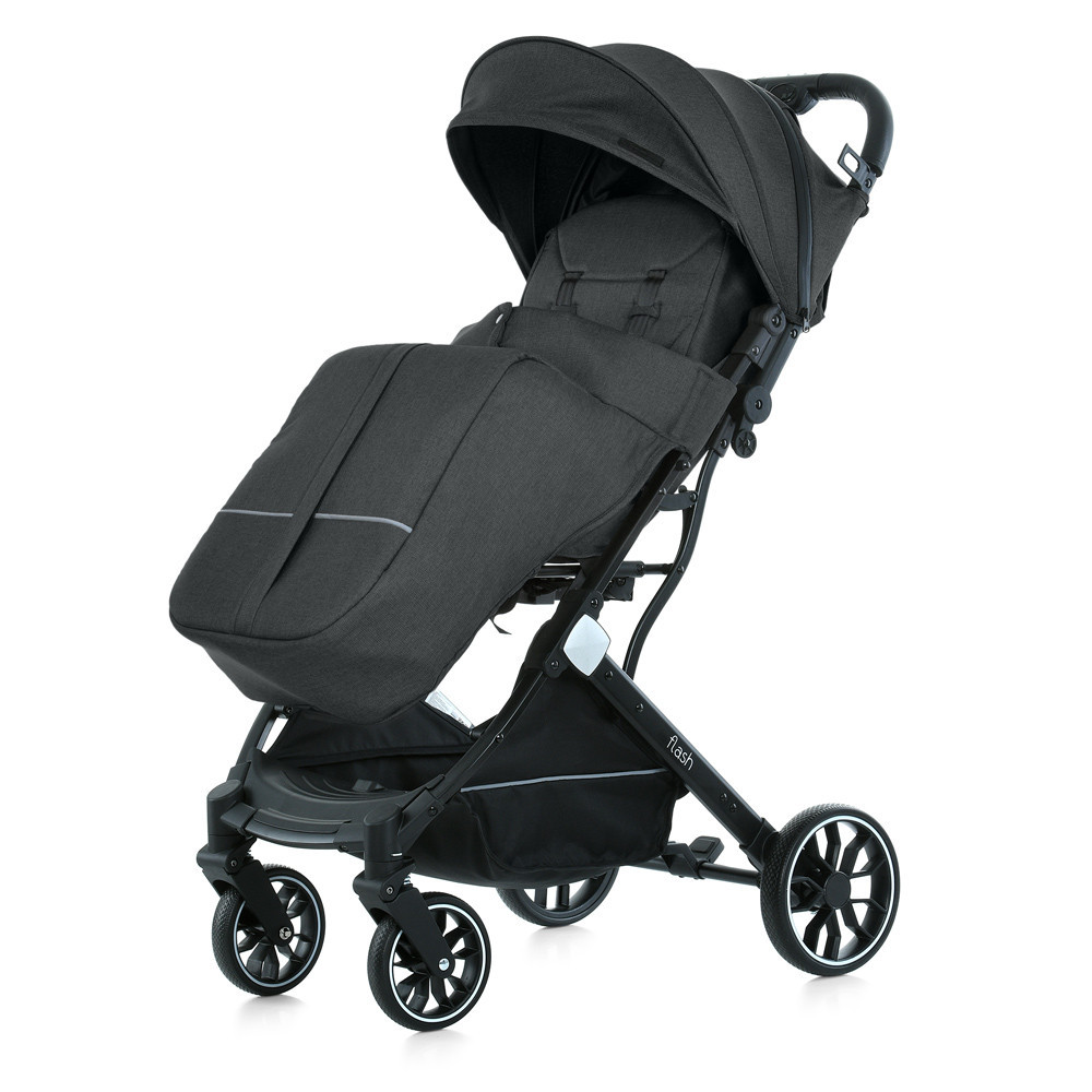 Коляска дитяча FLASH Almost Black прогулянкова з чохлом на ніжки Чорна (M 5727-1) Чернигов - изображение 5