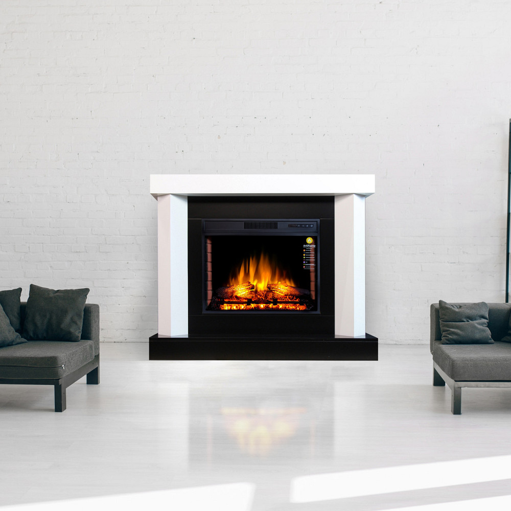 Камінокомплект ArtiFlame Yukon AF28S білий з обігрівом і звуком горіння вогню Львів - фото 6