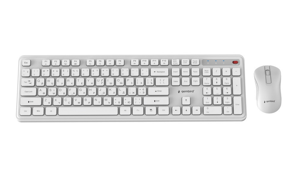 Комплект (клавіатура, миша) бездротовий Gembird KBS-WPS-01-W-CYRL White ( 26904 ) Харьков - изображение 1