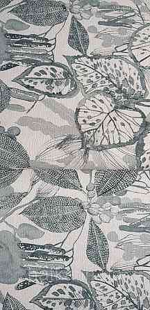 Шпалери вінілові на флізеліні метрові Rasch Novella 1,06х10 квіти листя гілки акварель матові сірі з бірюзою на білому Київ