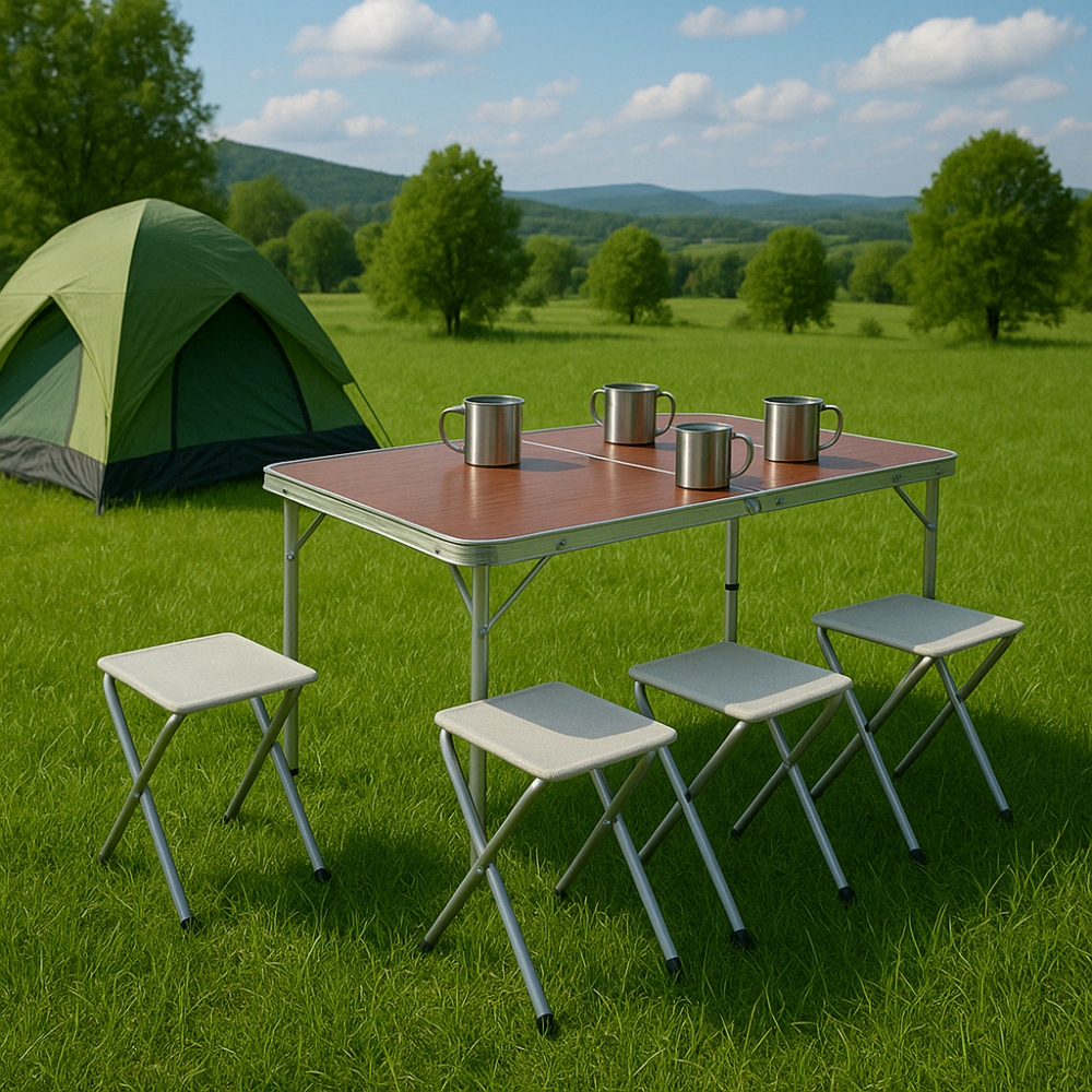 Раскладной стол для пикника + 4 стула, 120x70x60см / Стол для кемпинга / Туристический стол складной Киев - изображение 6