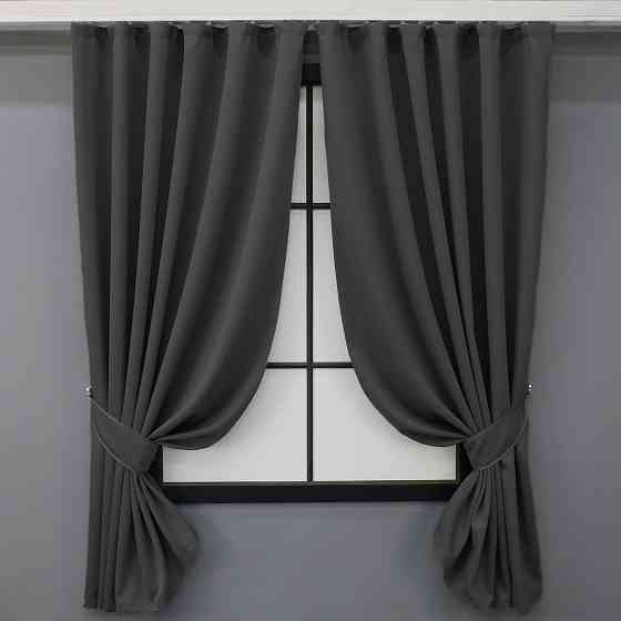 Комплект штор коротких VR-Textil Блекаут Midnight № 1399ш 130х170 см 2 шт Графітовий (35-0159) Київ