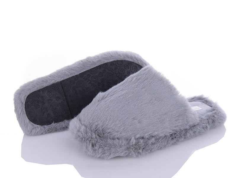 Капці жіночі домашні теплі закриті хутряні сірі Одеса - фото 2