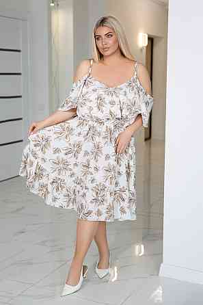 Жіноча сукня-сарафан на бретельках "Beauty"| Батал Капучіно, 50-52 Київ