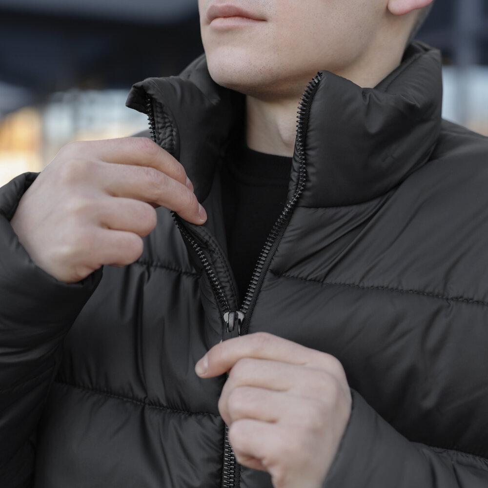 Чоловіча зимова куртка чорна Pobedov Bubble Gum Київ - фото 8