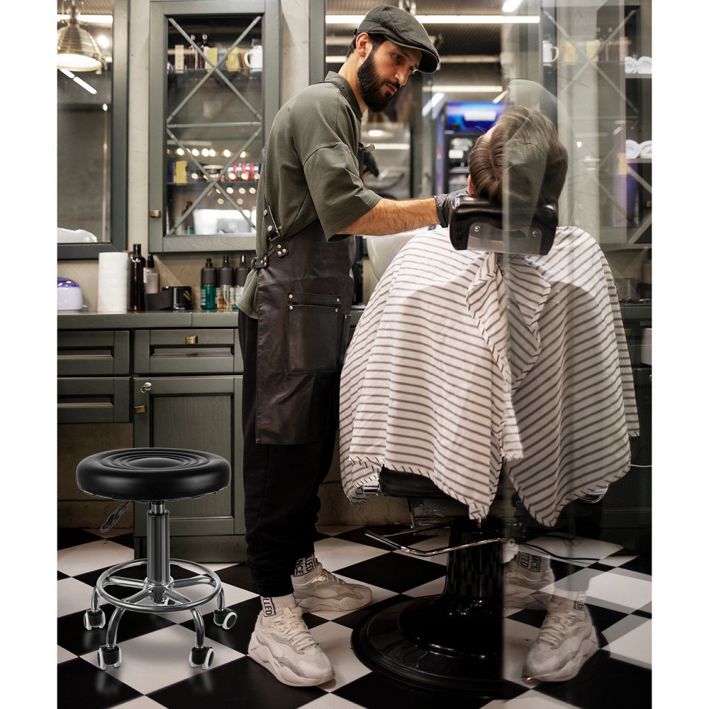 Парикмахерский Стул - табурет поворотный до 150 кг Beautylushh (SF23505) Black Нововолынск - изображение 8