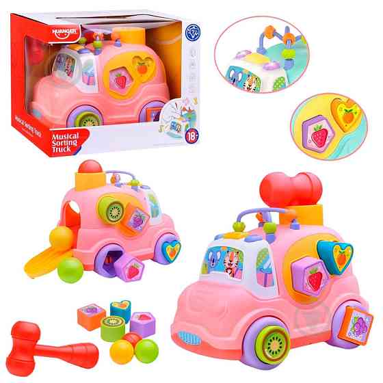 Дитяча розвиваюча іграшка "Машинка-сортер" HE0548 музика, світло, 24 см Вінниця
