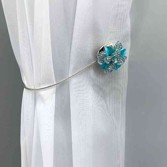 Магніти для штор та гардин "Flowers" набір 2 шт Блакитний (81-196) Київ