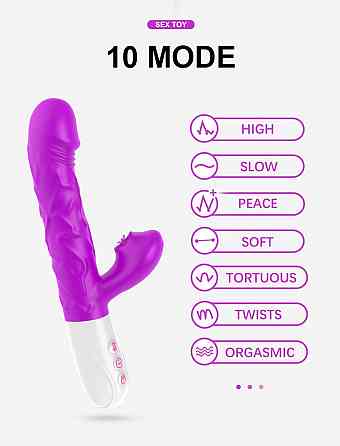 Вибромассажер SiliconeTongue Vibrator, USB 10 Function Sex Aura Киев