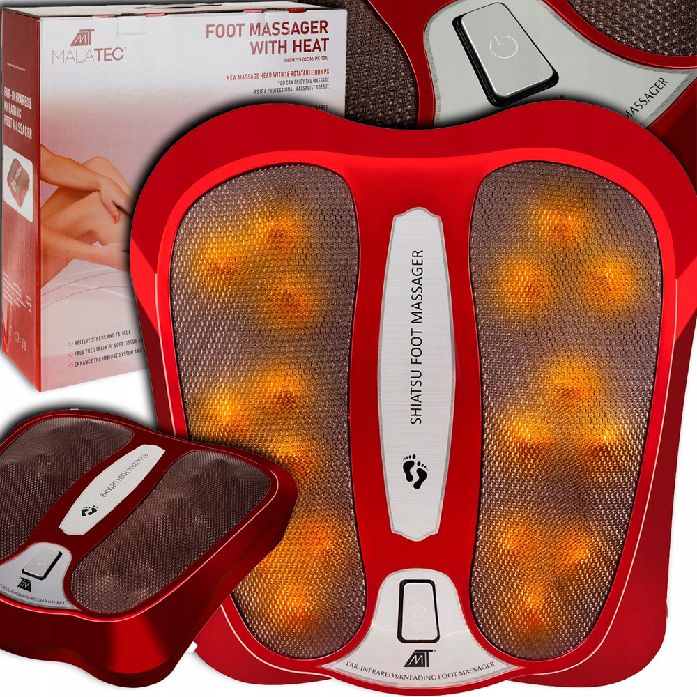 Масажер для ніг шиацу з підігрівом 18 обертових сфер Malatec (16725) Нововолинськ - фото 1
