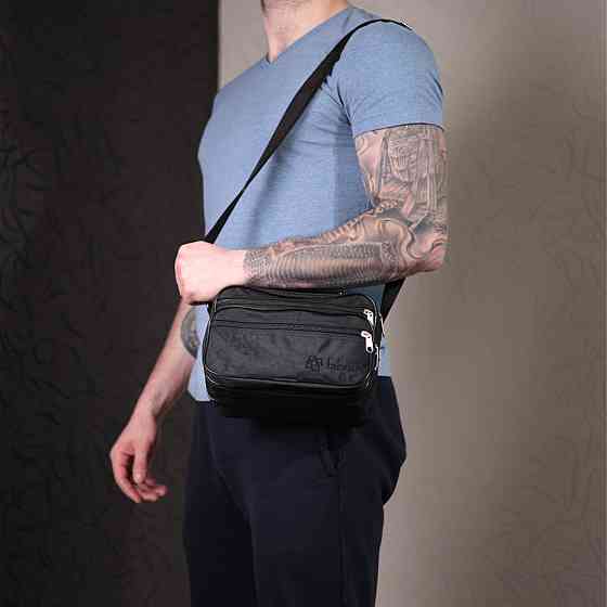 Удобная мужская сумка на плечо из качественного полиэстера FABRA 22577 Черный Киев