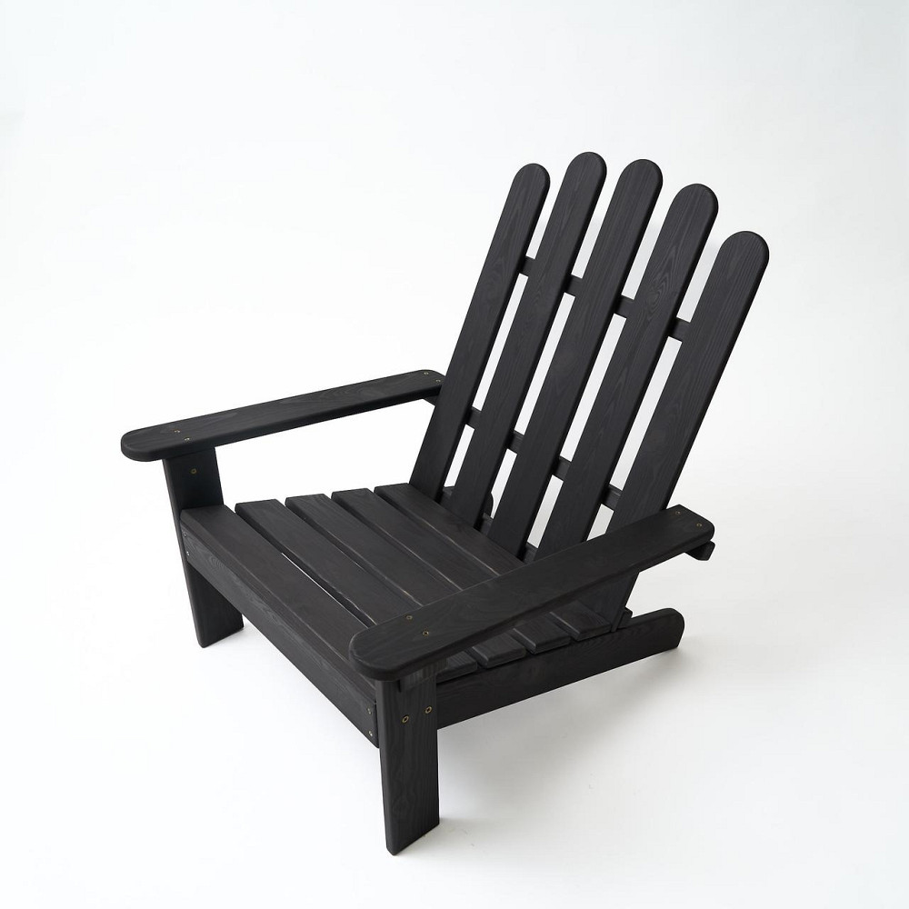 Крісло дачне дерев'яне складне шезлонг для зони відпочинку будинку, дачі, саду, веранди із сосни, колір чорний Кам'янець-Подільський - фото 4
