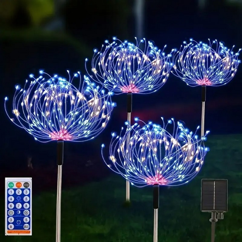 Садовый светильник Фейерверк синий с розовым (2шт в упаковке) для садовых дорожек, беседок, клумб Одесса - изображение 3