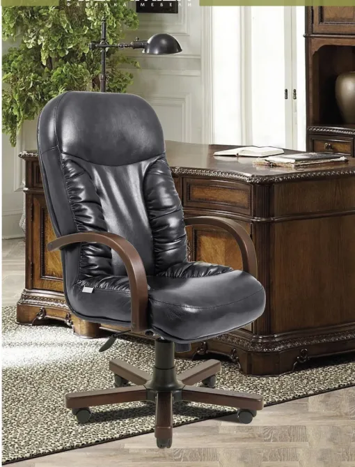 Офісне Крісло Керівника Richman Buford Titan Wood М3 MultiBlock Чорний Київ - фото 1