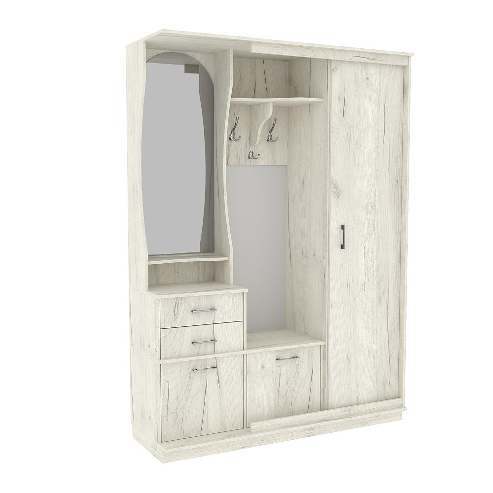 Прихожая Трио-купе TRIO, Дуб Крафт Білий, 1508/500/2100 Львов - изображение 1