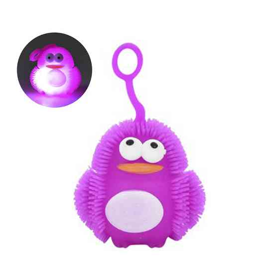 Іграшка-антистрес їжачок "Пінгвін" MS 3575(Violet) блимає, 7 см Вінниця