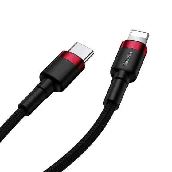 Кабель Type-C - Lightning Baseus Cafule PD 20W 1m Red+Black CATLKLF-91 Одеса